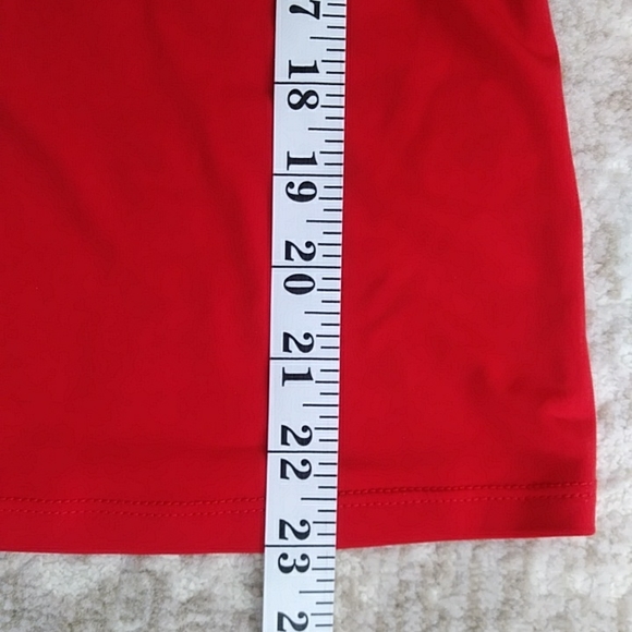 George Stretch V Neck Tie Blouse L Red - Picture 8 of 8